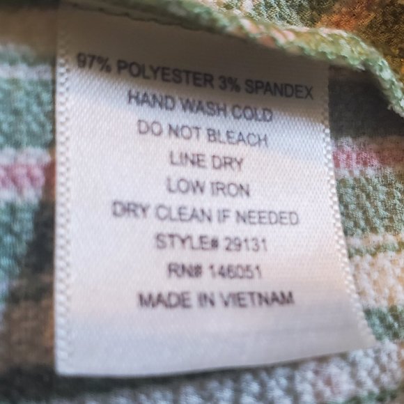 Monteau Semi-Cropped Top Butterfly Sleeves Ruffled Hem Pink, Green, White Size M - Picture 13 of 13